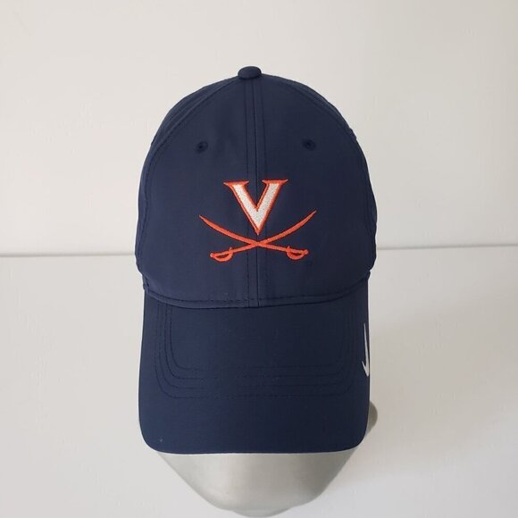 NIKE Golf UVA Cavaliers Unisex Adjustable Back Strap Navy Blue Baseball Cap - Picture 5 of 14